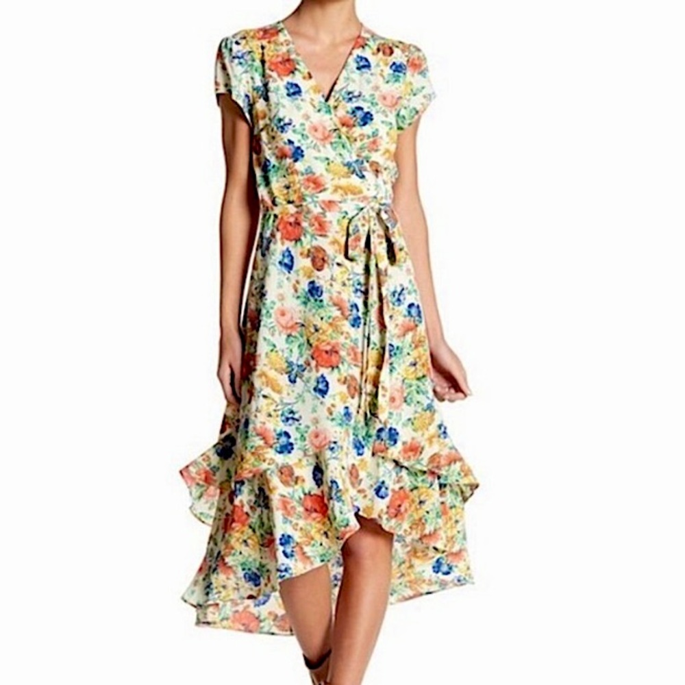 WAYF Floral Wrap Dress